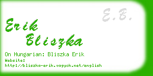 erik bliszka business card